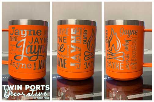 laser engraved tumbler