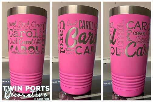 laser engraved tumbler