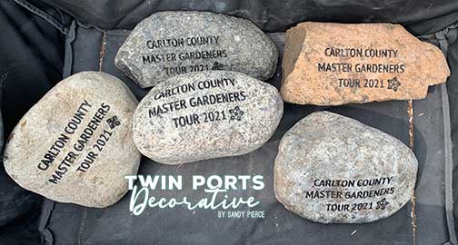 rocks sandblasted and paint filled