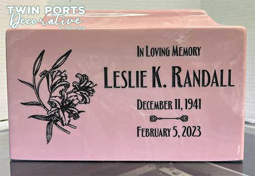 urn sandblasted paint fill