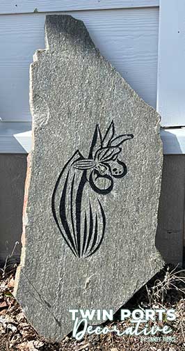 sandblasted quartzite with paint fill