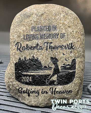 memorial rock sandblasted and paint filled