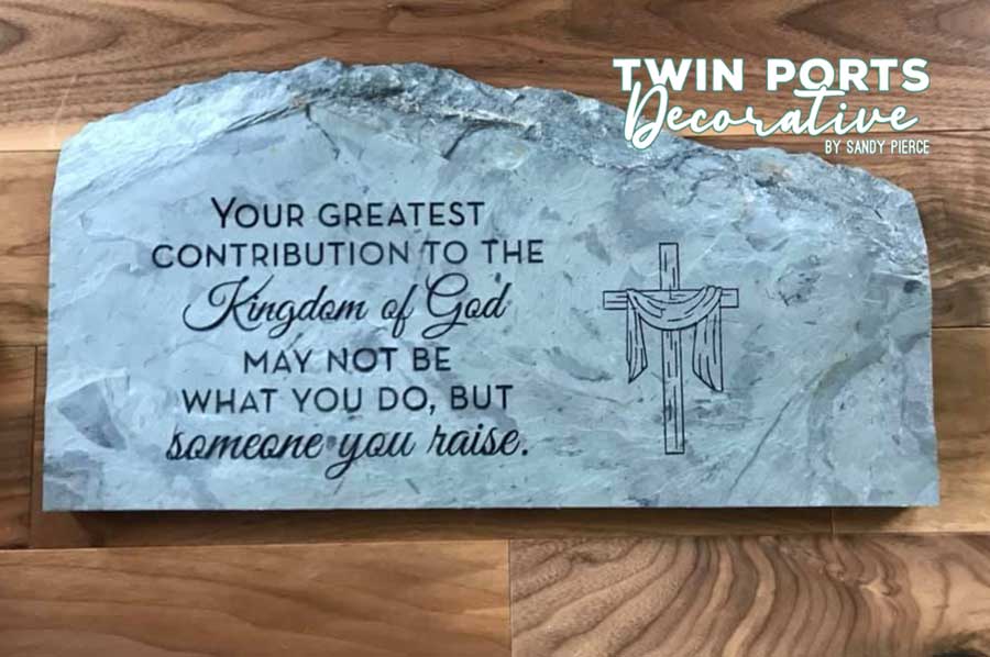 large jasper slab sandblasted and paint filled